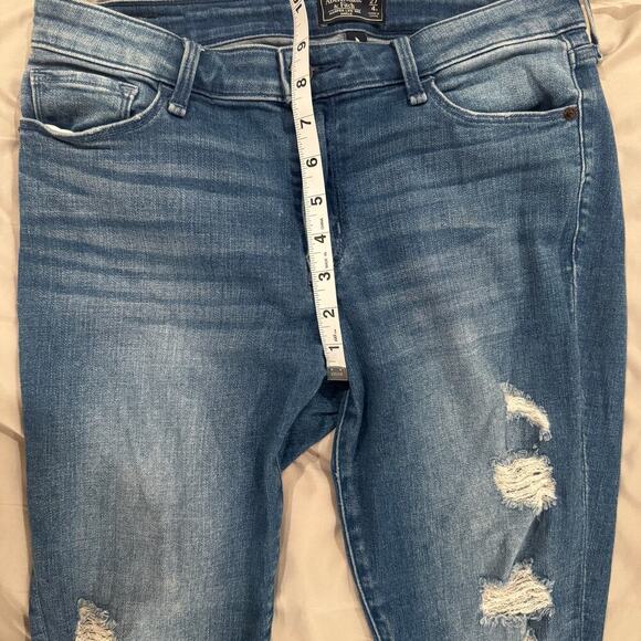 Abercrombie & Fitch Harper Low Rise Ankle Distressed Jeans Frayed Hem Size 27 - Picture 12 of 14